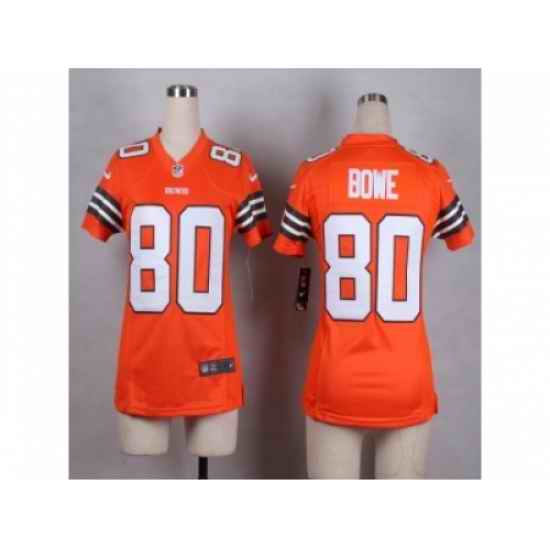 Women Nike cleveland browns 80 Dwayne Bowe Orange NFL Jersey